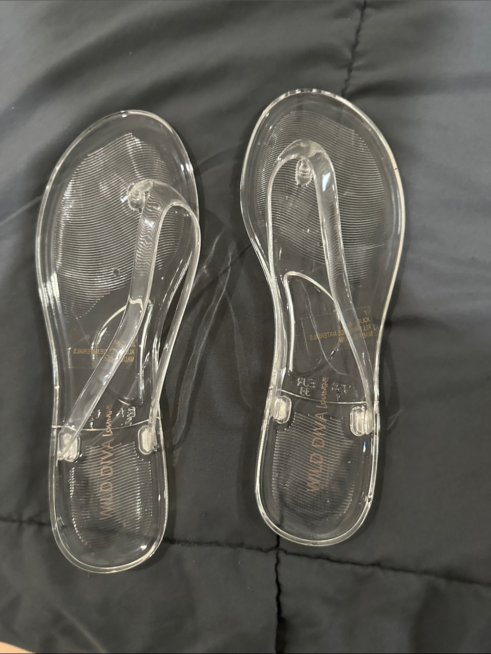 Fashion Nova Clear Jelly Flip Flop Sandals - Transparent